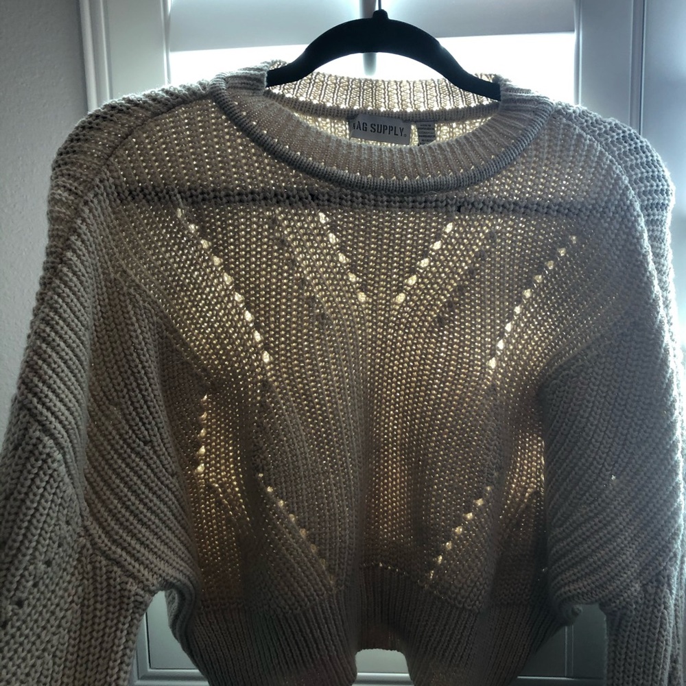 Super cute tan knit sweater!